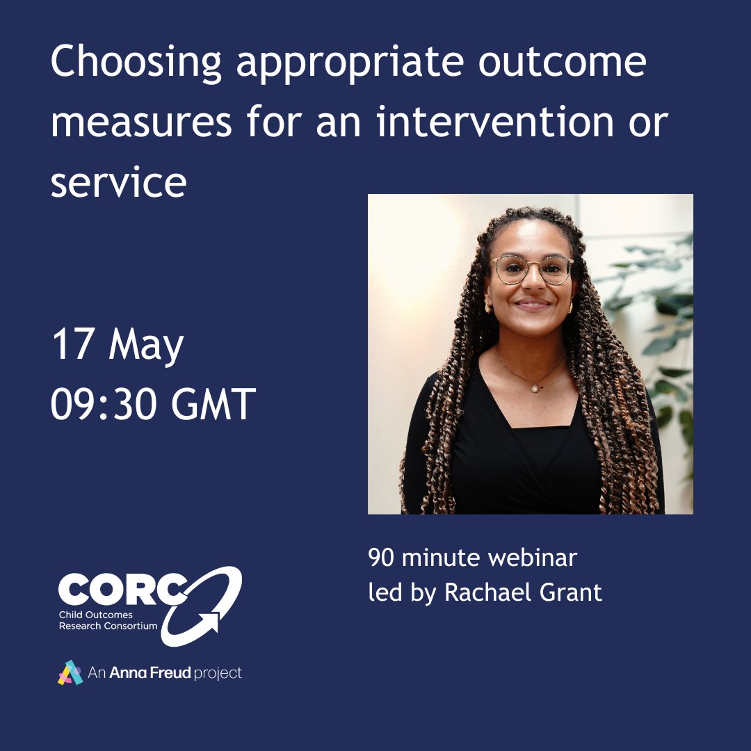 There’s still time to book on @CORCcentral training this Friday for those who can make decisions about which outcome measures to use within a #MentalHealthSupport pathway or intervention working with children and young people! 

More info here: orlo.uk/IR70N