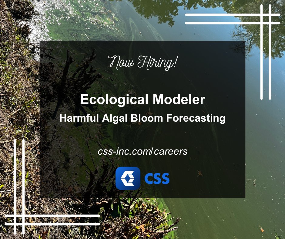 We’re hiring an #EcologicalModeler to join our team at @NOAACoastalSci in the #HarmfulAlgalBloom forecasting branch. #ApplyHere: cssinc.isolvedhire.com/jobs/1199591