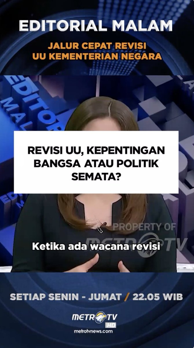 Revisi UU merupakah kepentingan bangsa atau kepentingan politik semata?

Ikuti pembahasannya di #BedahEditorial di kanal youtube 'metrotvnews' youtu.be/shx4pfwDqgQ?si…

#Jalur #Cepat #Revisi #UU #Kementerian #Negara #EditorialMalam