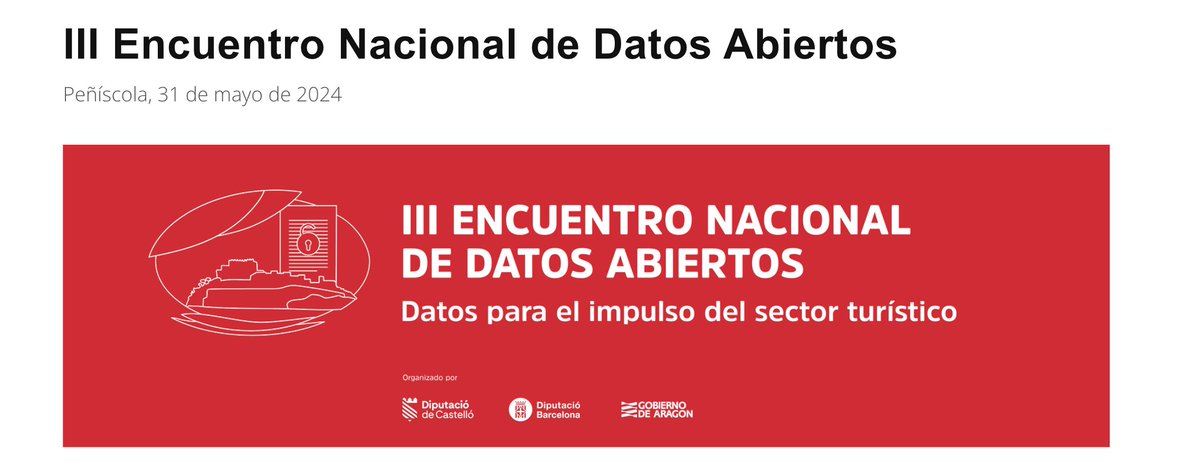 🎯Nos vemos el 31 mayo en📍#Peñiscola‼️

📊 Debate garantizado sobre el impacto de los #datosabiertos en el turismo con @algoya_dat @borjacolon @robermape y ➕🔝

🏦 Organizan @dipcas @diba @dibcas @GobAragon
y colabora @desideDatum 

ℹ️ dipcas.es/es/iii-encuent…