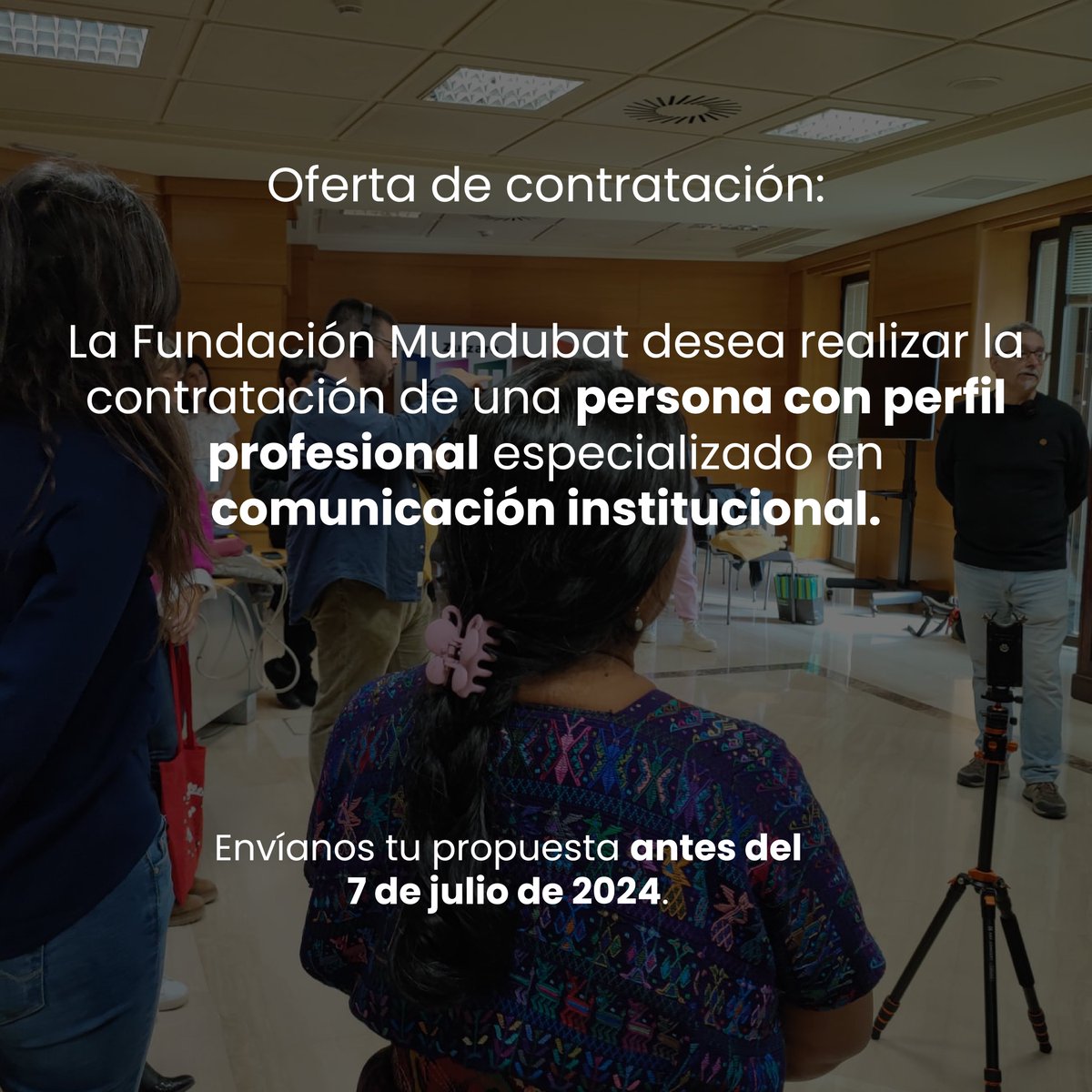 OFERTA DE TRABAJO💼| Mundubat busca contratar a una persona con perfil profesional especializado en comunicación institucional.➡️Más información: ow.ly/SuOu50RGNmI