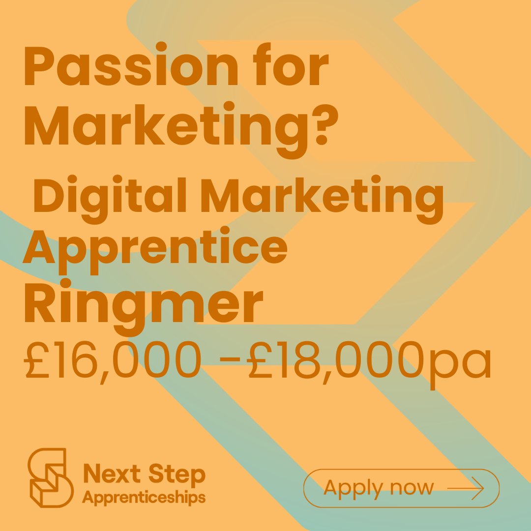 DIGITAL MARKETING APPRENTICE - £16,000 - £18,000 PA - Ringmer

Apply now - nextstepapprenticeships.co.uk/jobs/digital-m…

#DigitalMarketingApprentice #NextStepApprenticeships #Ringmer