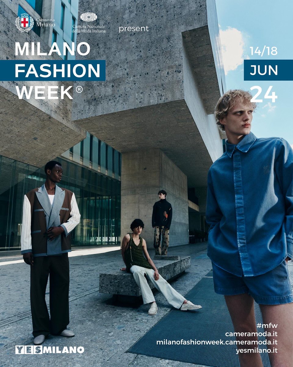 Get ready for the next #MFW! The Men’s Spring/Summer 2025 will take place on 14-18 June 2024. 
Download the calendar with all the shows and events in program: cameramoda.it/it/milano-moda…

Location: Hosted by Bocconi University, Milano @Unibocconi 
Photographer: @EugenioIntini