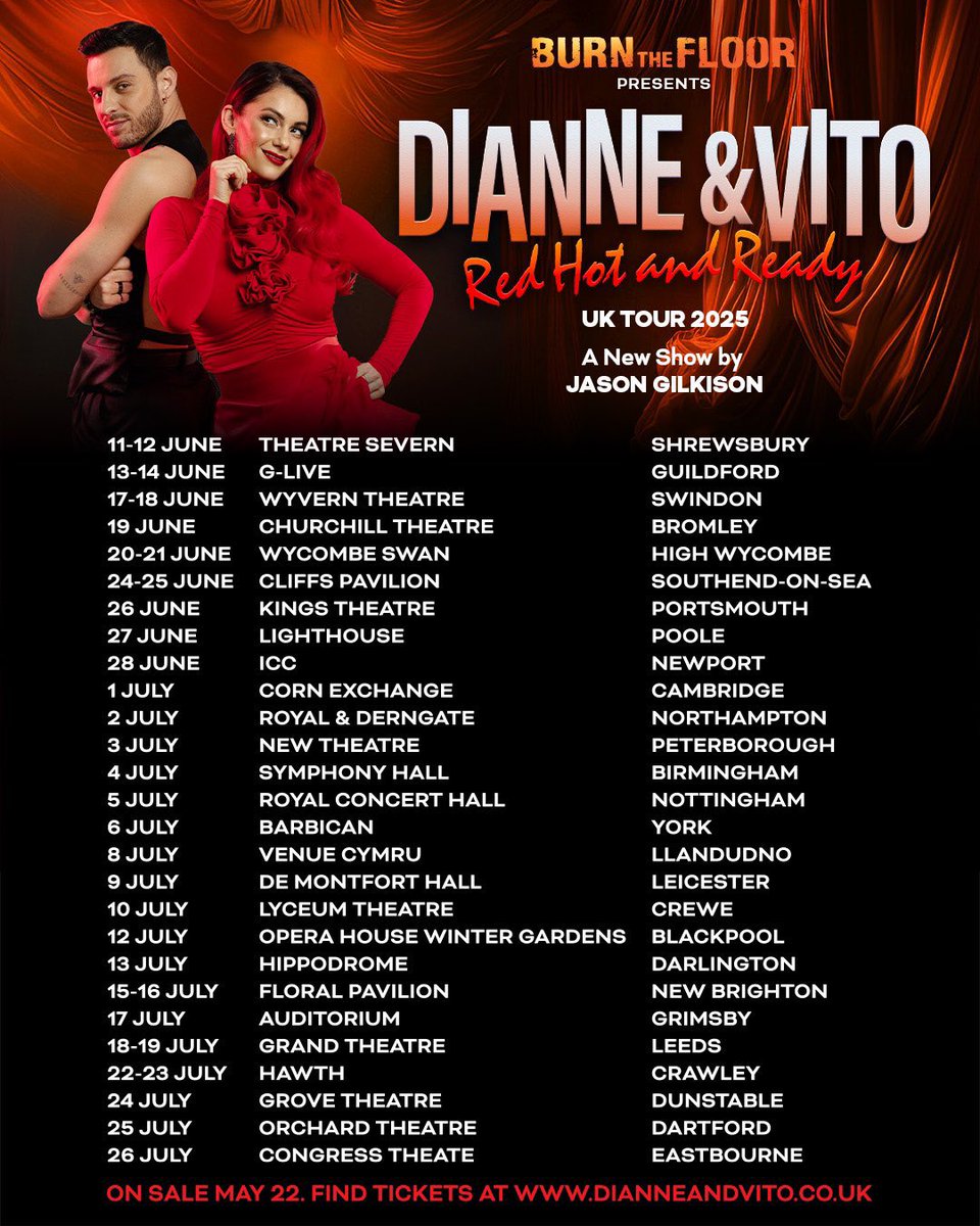 We are really looking forward to this - Dianne & Vito on tour with @OfficialBTF !! #dincwear #dancewear