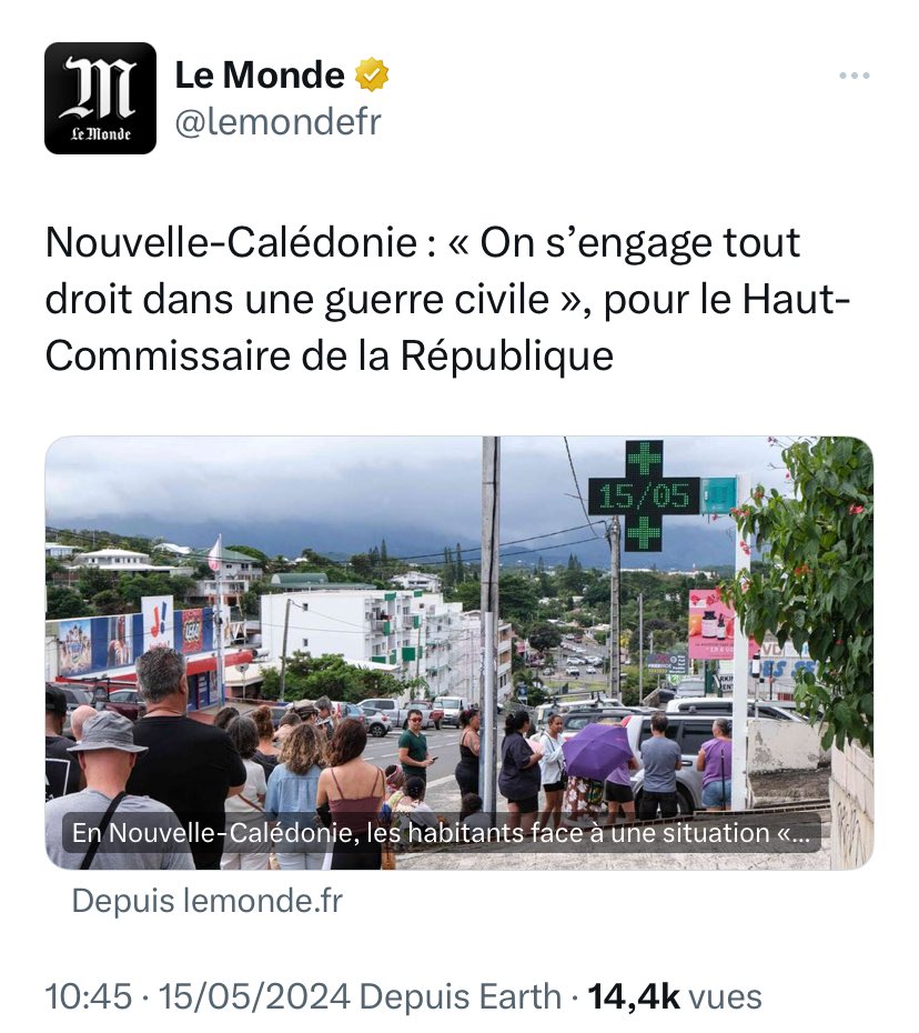 C’est l’aboutissement logique de la méthode Macron qui consiste à foutre le feu puis à souffler sur les braises, en tout cas. lemonde.fr/politique/arti…
