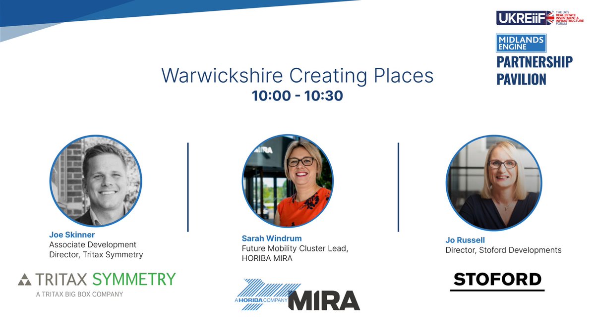 📅 22/05, 10:00 -10:30 📍 Midlands Engine Partnership Pavilion @UKREiiF To round off a day spotlighting #Warwickshire's presence at the #MidlandsEngine Partnership Pavilion, we are delighted to host 3 short talks from 3 major businesses in the county ⬇️