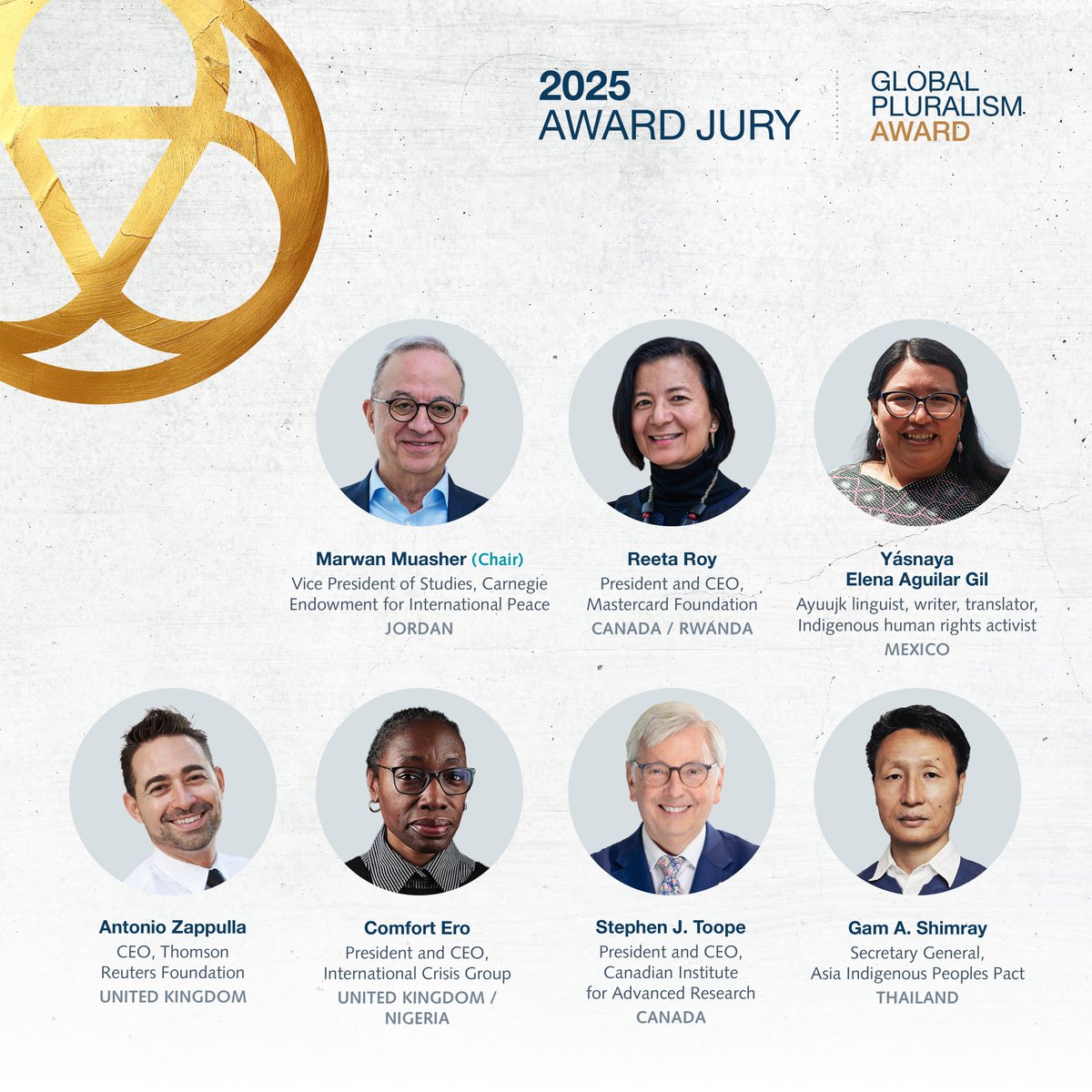 The #GlobalPluralismAward celebrates the inspiring work that is helping to build more inclusive societies.

With thanks to @GlobalPluralism, I'm thrilled to be a part of the 2025 Award Jury – recognising those driving pluralism in action around the world: award.pluralism.ca