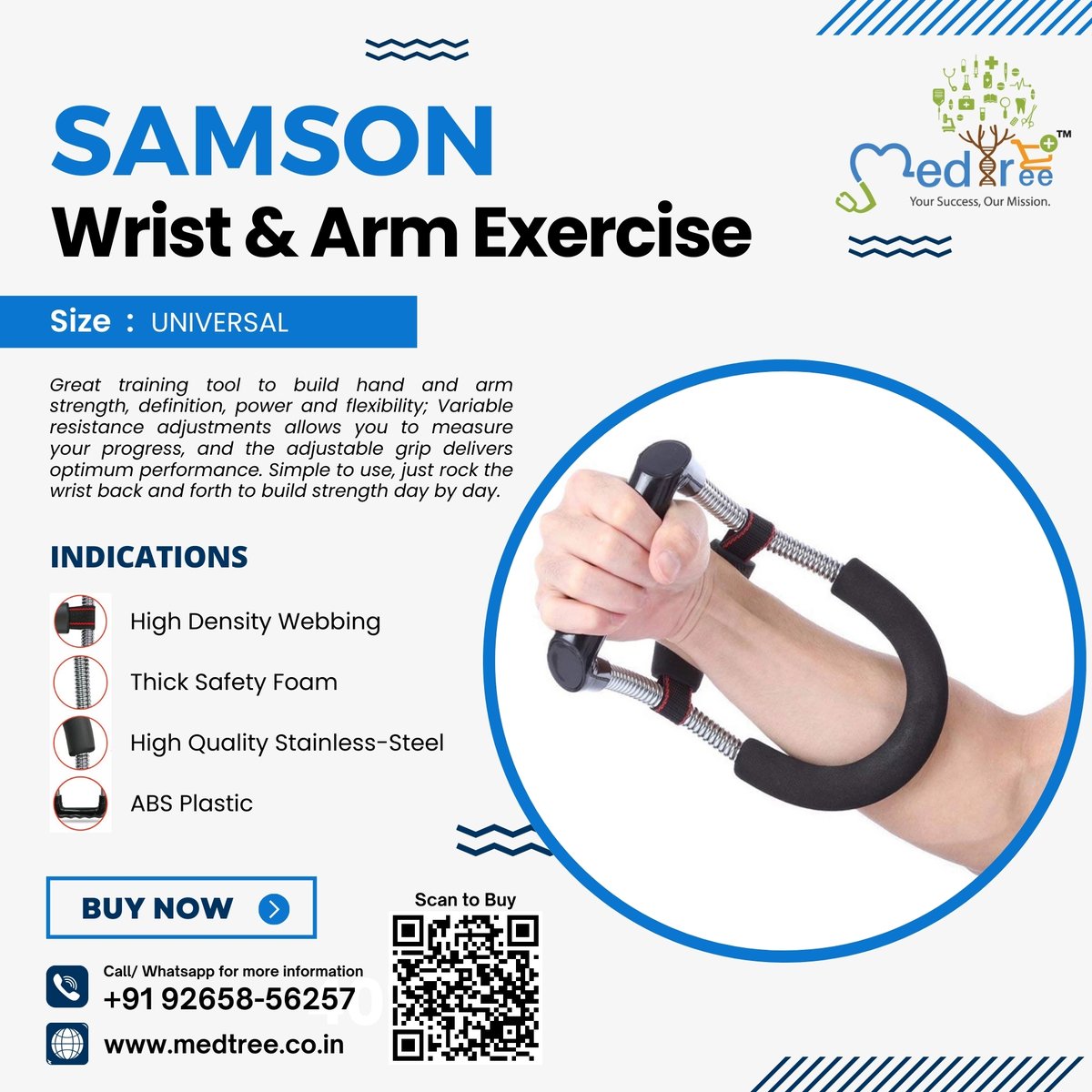 Samson Wrist & Arm Exercise
 
Buy Now: medtree.co.in/product/wrist-…

#wristexercises #wristexercise #armexercises #armexercise #armsupport #wristsupport #musclebuilding #exercise #gym #workout #healthcare #Orthopedics #OrthopedicProducts #orthocare #medtreeindia #samson #MedTree