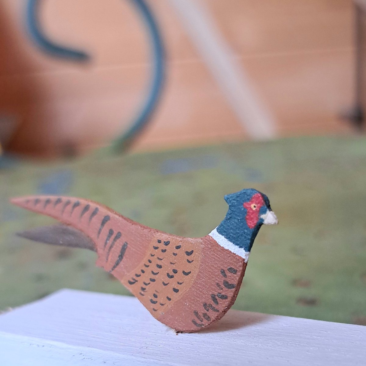 Well hello Mr Pheasant! I hear you are looking for a little woodland area to hang out in...I'll see what I can do. #elevenseshour #handmade