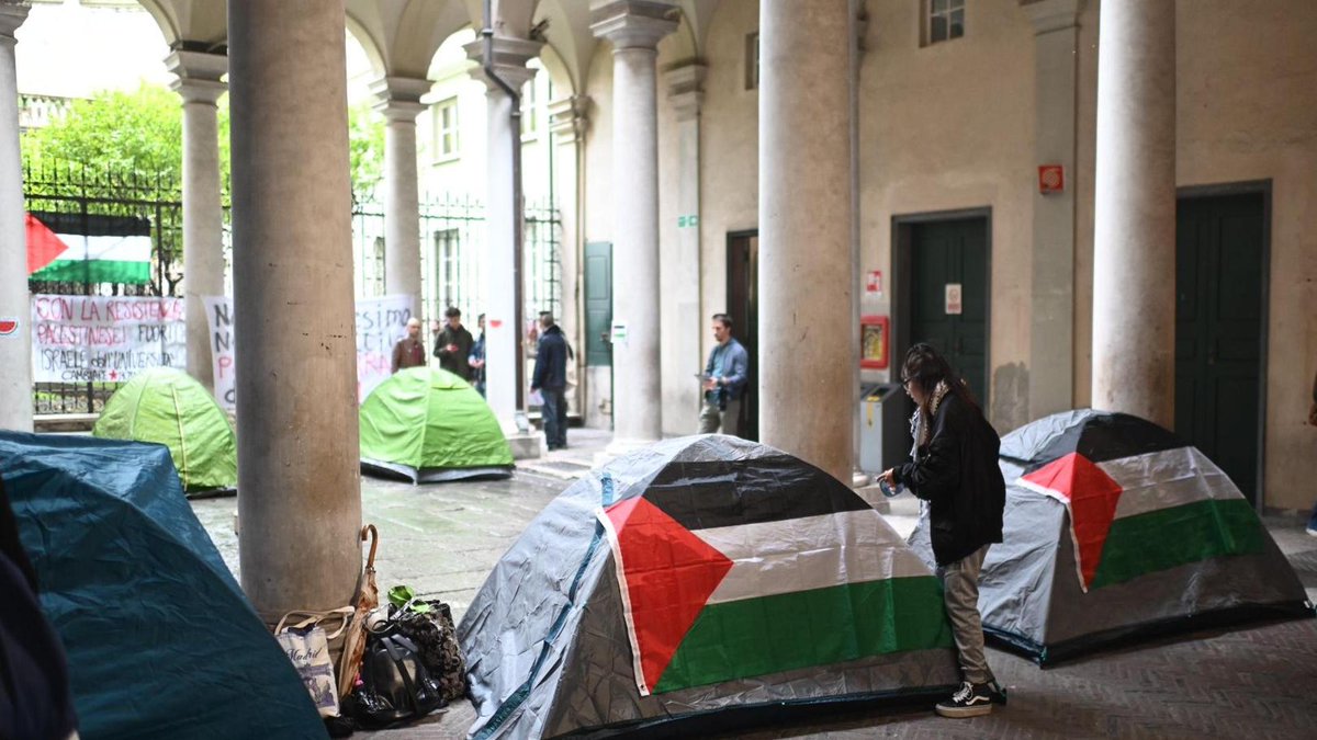 Studenti pro Palestina in tenda all’Università di Genova: “Fermate la guerra” dlvr.it/T6vlS0