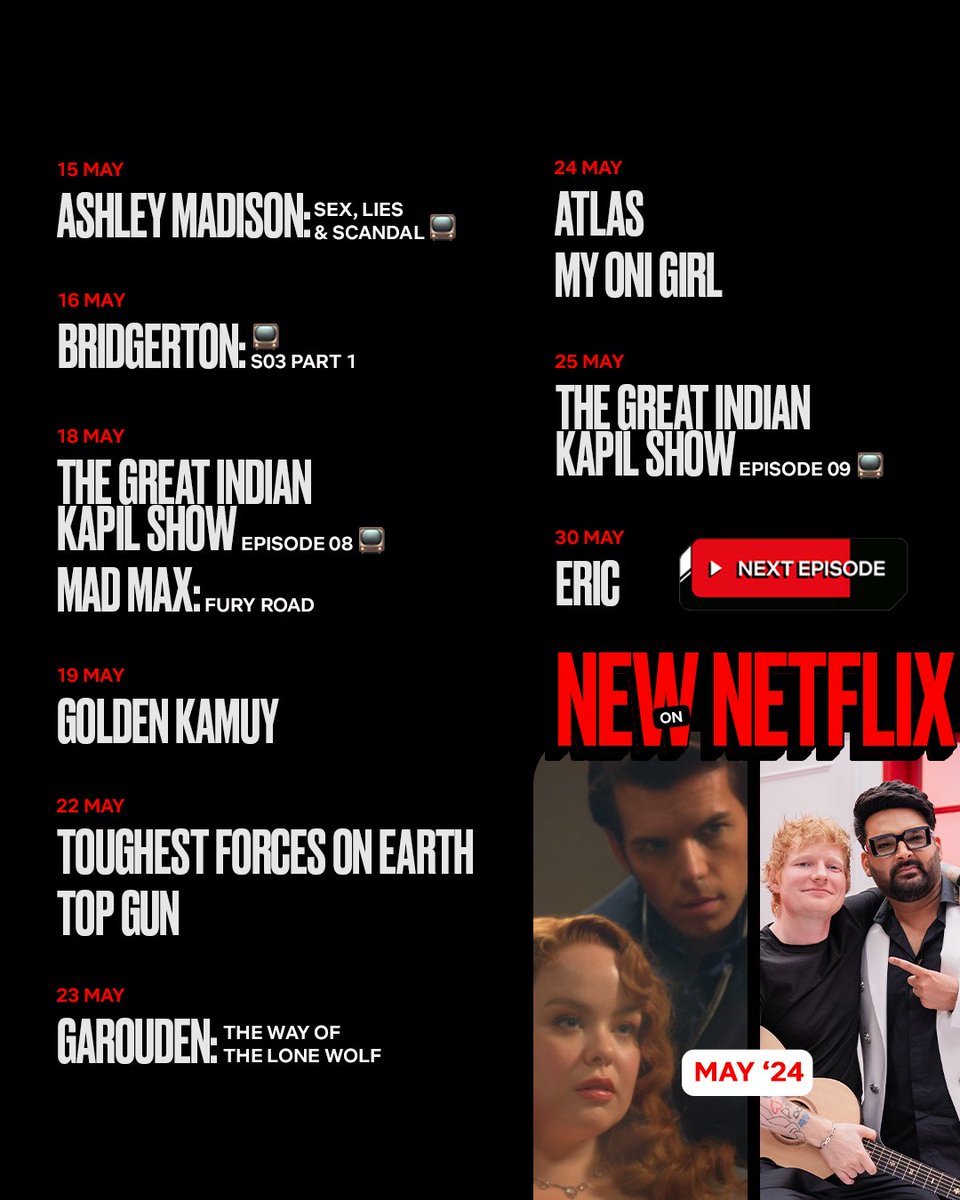 The It Couple, Kapil, and a couple of classics for May. ❤️

#NewOnNetflix