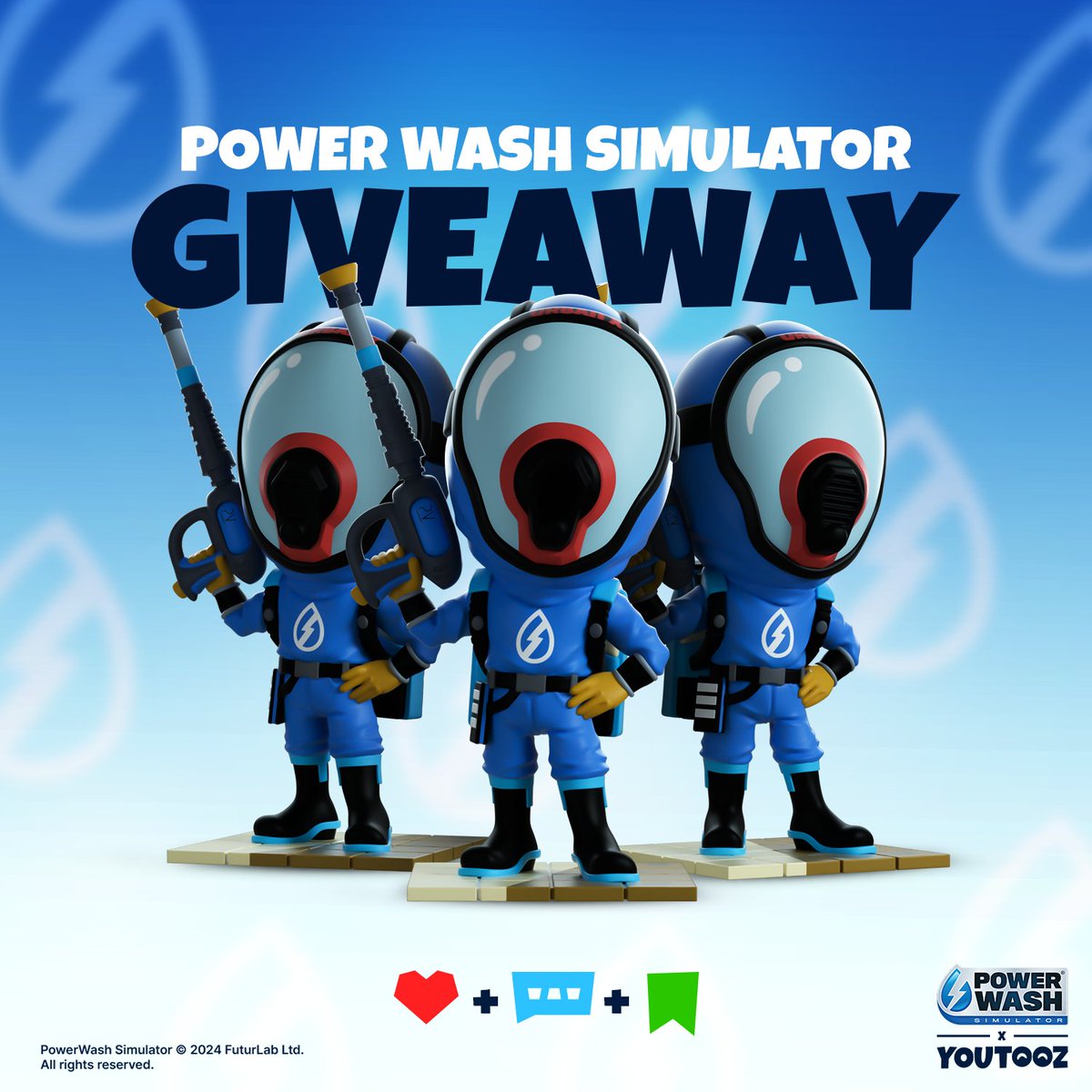 PowerWash Simulator x Youtooz figure giveaway! 💦 To enter simply ❤️ Like ♻️ Share Winners will be chosen May 21st 3pm EST