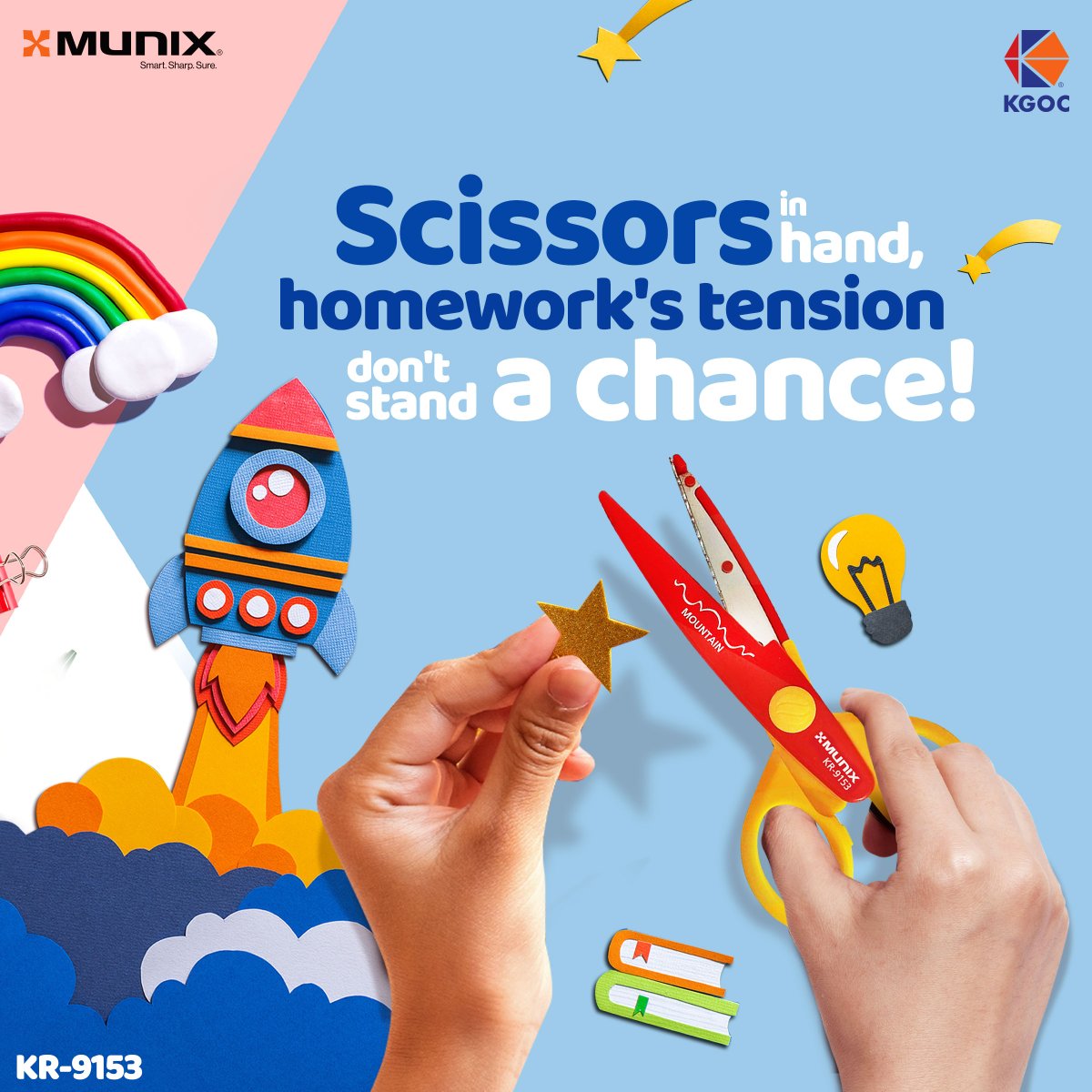 Time to snip away those assignments and conquer the day! #HomeworkWarrior #ScissorsReady #munix #kgoc