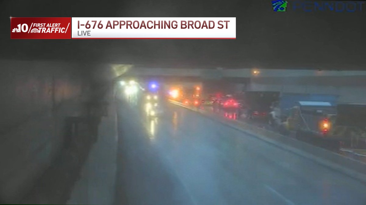 ALL LANES CLOSED on I-676 westbound near Broad St. @NBCPhiladelphia