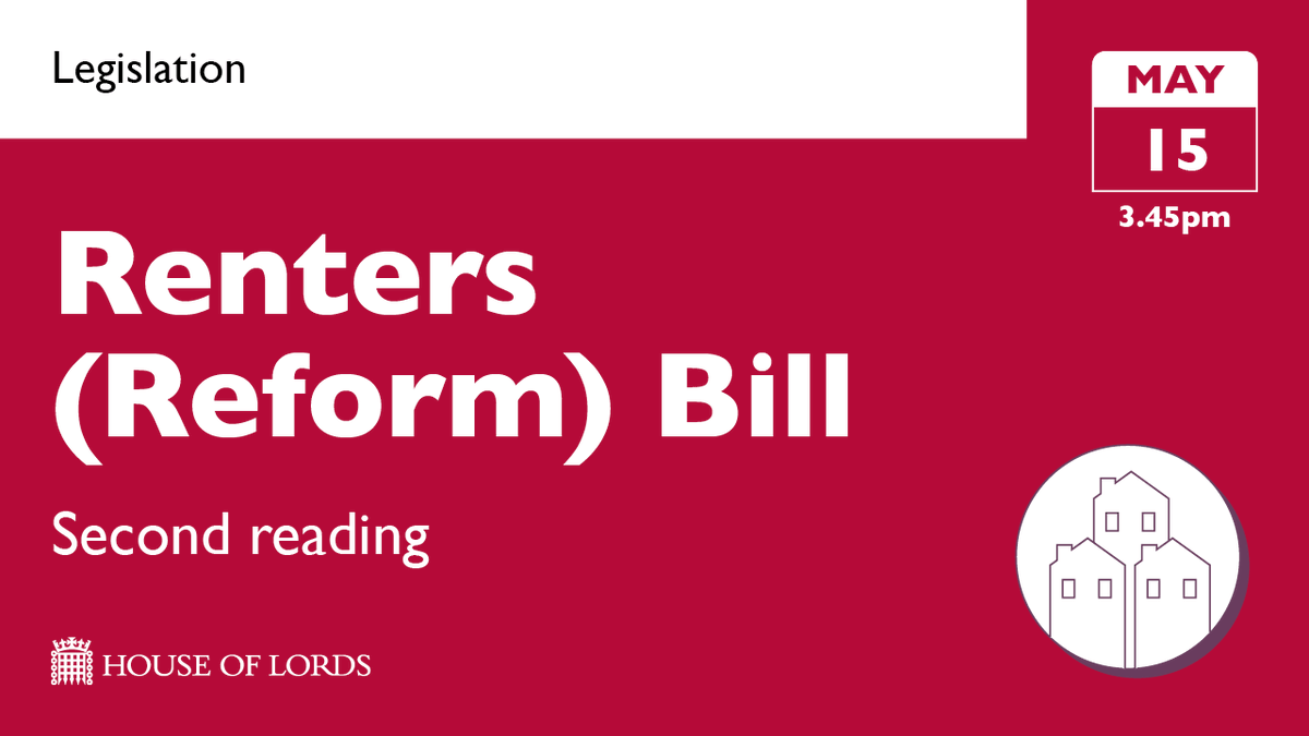 Duty of landlords on the agenda as #HouseOfLords members discuss key principles of the #RentersReformBill.

➡️ Watch online from 3.45pm at the link in our bio