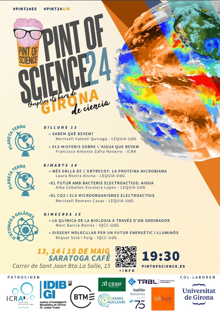 Join us TODAY for the <a href="/pintofscienceES/">Pint of Science ES</a>
Girona 2024 with <a href="/miquelsola/">Miquel Solà</a> @marcGBQ
organized by <a href="/univgirona/">Universitat de Girona</a> <a href="/IcraWater/">ICRA</a> <a href="/idibgi/">IDIBGI Institut d'Investigació Biomèdica de Girona</a>
@btmsound
15/05
7:30 pm  
#SaratogaCafe 

#PINT24GIR #PINT24ES
<a href="/univgirona/">Universitat de Girona</a> <a href="/DIMOCAT_iqcc/">DiMoCaT_IQCC</a> <a href="/UdGRecerca/">UdG Recerca</a> 

pintofscience.es/event/GIR-quim…