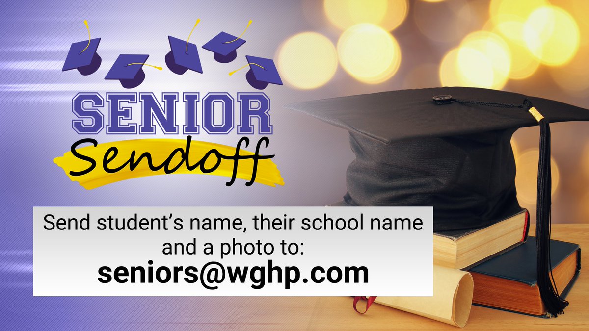 They've worked hard for 12 years, so let's celebrate! Send us your pictures of your special soon-to-be graduate so we can feature him/her/them during our newscasts! We cannot use commercial/professional pictures, so use your super skills to get a terrific shot!