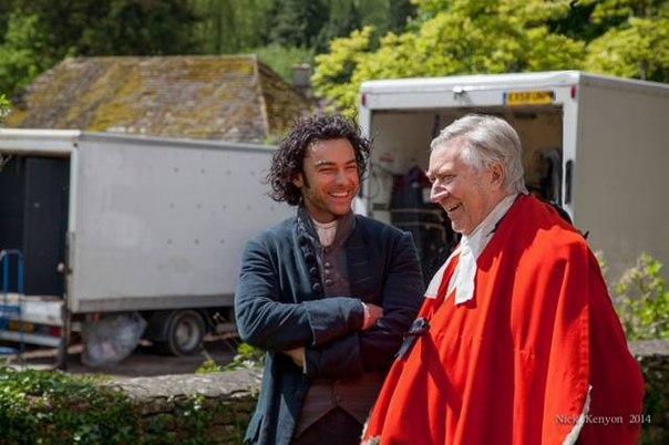 Around this time in 2014 we got our first look at the two Ross Poldarks, Robin Ellis and Aidan Turner, filming together at Horton Court. Robin played Ross in the original TV series and Aidan in the latest adaptation of #Poldark. Photo: Nick Kenyon