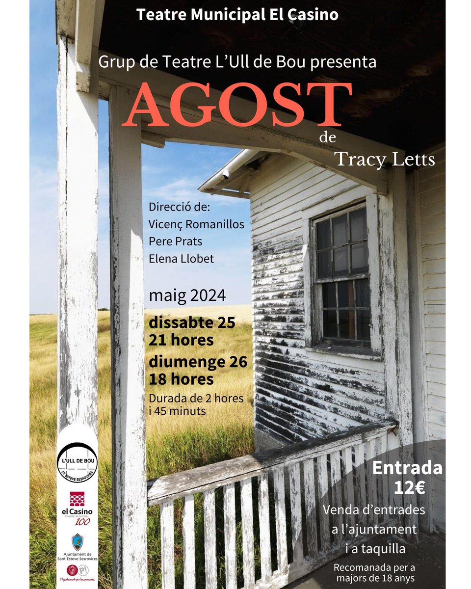 cnevot's tweet photo. S’apropa el dia de l’estrena!!!
Se acerca el día del estreno!!!
#teatre #teatro #estrena #estreno #agost #lulldebou #santestevesesrovires #sanes https://t.co/tOQwPEgJf3