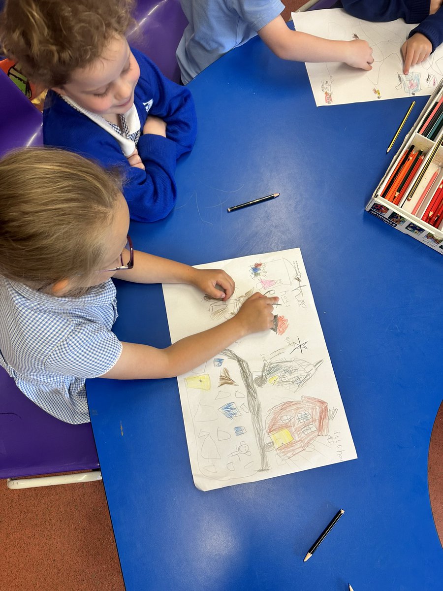 FYBS have been creating their own story maps for the 3 little pigs. We retold our story to the class #eyfs #literacy #speakingandlistening