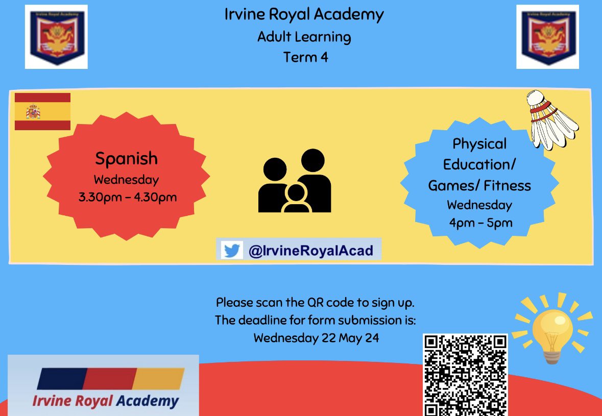 Get signed up for our Adult Learning this term. #believeinbetter @IrvineRoyalFF