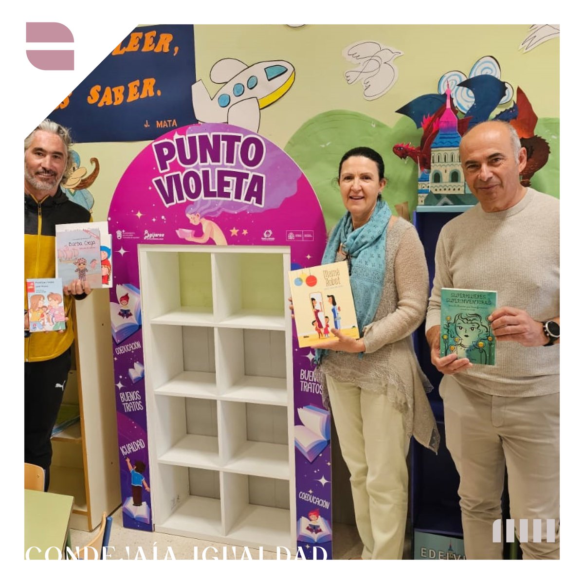 💜 Las bibliotecas escolares de Francisco Ayala, Ramón y Cajal, Blas Infante, Santa María del Llano y Jean Piaget cuentan ya con Puntos Violeta, iniciativa de la Concejalía de Igualdad y Centro Municipal de Información a la Mujer, con material didáctico.👧👦