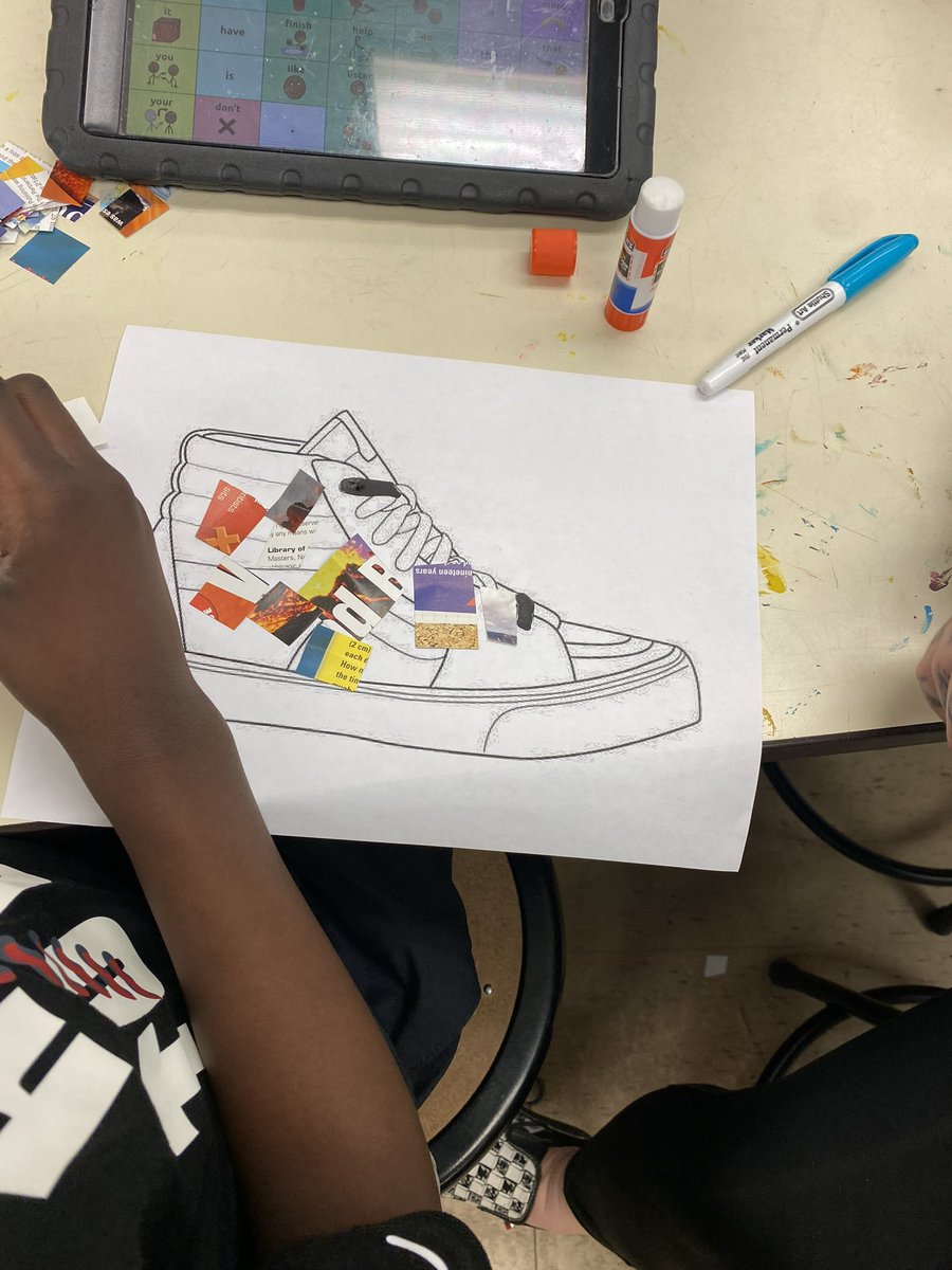 Ms. Hawks Unified Art class design shoes for the Vans x MOMA collection competition that will be opening up soon. Students took inspiration from artists they have learned about over the semester to create their shoes  #onestepatatime #aacpsawesome #belonggrowsucceed #patriotpride