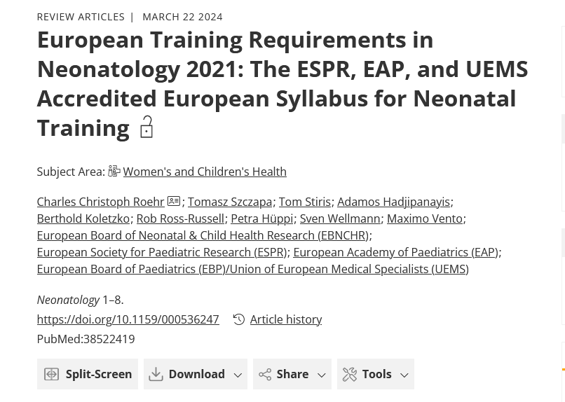 Hot off the press! 📰 Check out our latest publications on the importance of standardised neonatology training across Europe. Read more: espr.eu/news/news-deta… #NeonatalCare #NewbornHealth #Neonatology #Research