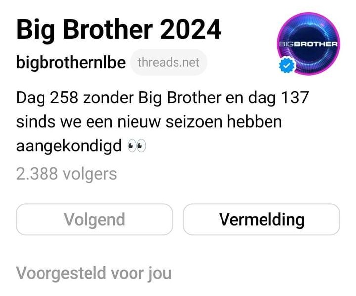 Dag 32 zonder @bigbrothernlbe 
#bigbrothernlbe
Nogmaals de foto die de officiële pagina overnam. ❤️💯