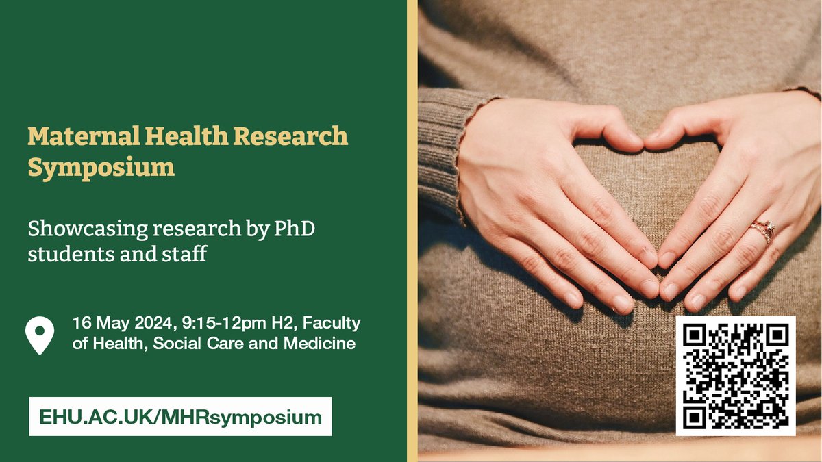 Final chance to register for the Maternal Health Research Symposium tomorrow! Highlighting excellent research happening within @edgehill @EHU_FHSCM and with our collaborators @BdaMaternal @EHUNutrition @LiverpoolWomens @LivHPartners Register here ➡️ ehu.ac.uk/MHRSymposium