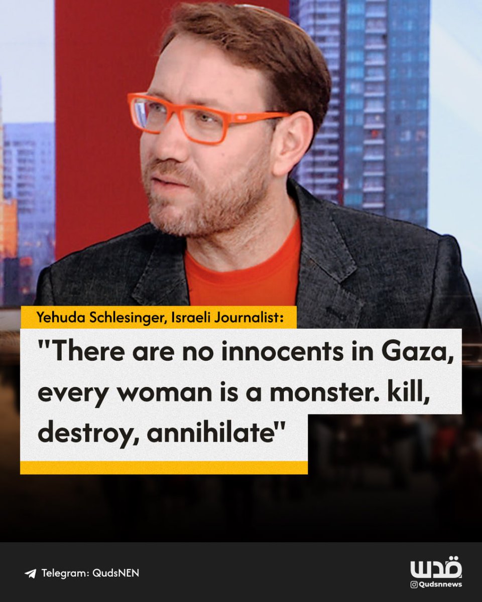 Ve lo ricordate Il giornalista israeliano e corrispondente politico di Israel Today, Yehuda Schlesinger, che aveva pubblicamente sostenuto il completo annientamento dei palestinesi a Gaza sui suoi account online? Eccolo di nuovo a sostenere l' annientamento totale di Gaza