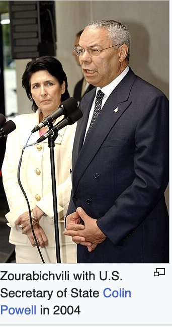 angeloinchina's tweet photo. She has two passports > France + Georgia
She was French ambassador in Georgia
She became Georgia president
She lived all her life in France
She used to work in NATO in Brussels
She was trained by Zbigniew Brzezinski while she was in Colombia University.

Another leader that doesn't work for her country but works as US/EU agent.