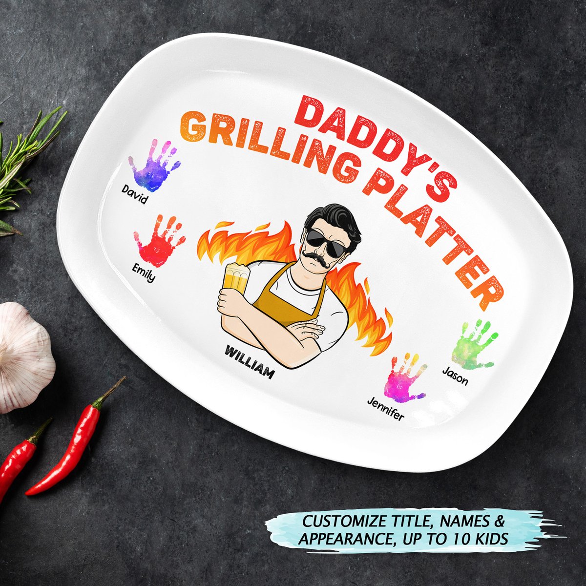 Dad's New Cooking Gear Unlocked ❤️‍🔥 👉 Order here: wanderprints.com/pt1168hel1051-… ✈ Worldwide Shipping! #wanderprints #plate #dad #father #cooking