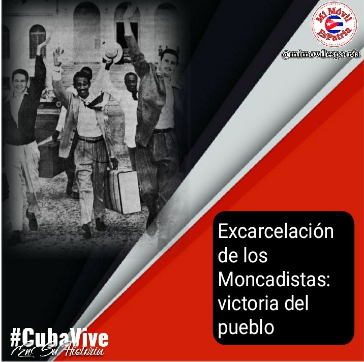 Este 15 de mayo se cumple un aniversario más de que las fuerzas populares cubanas lograran la amnistía de los asaltantes a los cuarteles Moncada y Carlos Manuel de Céspedes. ¡Seguiremos defendiendo sus ideas!. #CubaViveEnSuHistoria #UnidosXCuba, siempre.