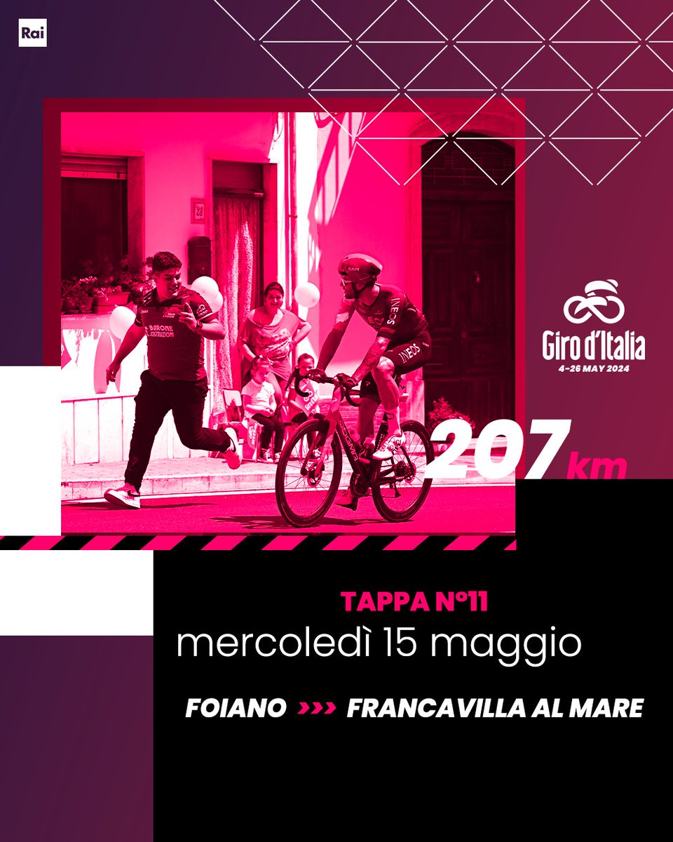 Fate largo, tornano i velocisti 🚴💨 I 207 km che portano a Francavilla sono l'ideale per le ruote veloci, adrenalina e piedi sui pedali 🩷 Segui la diretta del Giro dalle 14 su Rai 2 e RaiPlay! #Giro | #GirodItalia | #RaiGiro