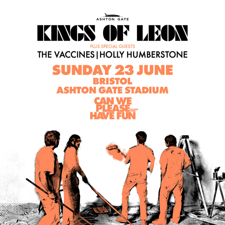 Alternative rock veterans Kings of Leon will be playing at Ashton Gate stadium this summer as part of their 'Can We Please Have Fun' world tour – with special guests Holly Humberstone, and The Vaccines. On sale now >> bit.ly/3YaRTS9