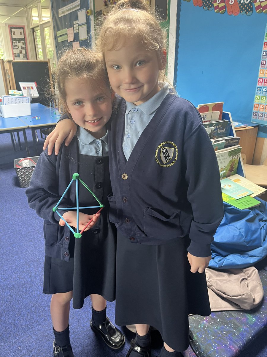 CCCRPrimary's tweet photo. Look how awesome Year 1’s 3D shape skeletons are! #cccrmaths #cccry1 https://t.co/nYOxsX5OKT