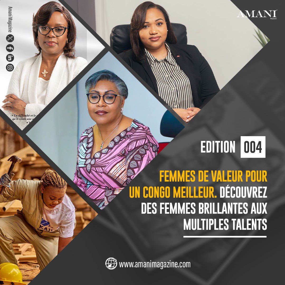 Le #Congo regorge de #femmes fortes, inspirantes et audacieuses, qui portent haut les valeurs de notre nation.

Découvrez leurs parcours extraordinaires dans l'édition #004 du magazine entièrement consacrée à la femme congolaise ! 

Cliquez ici ebook.amanimagazine.com/view/898569673…

@juda243