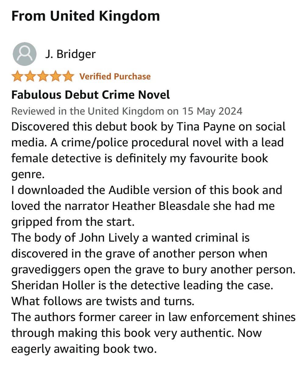 @hethbleasdale 
Thank you @janebookshare for this fantastic review for the audio version of LONG TIME DEAD. And thank you Heather Bleasdale for bringing Sheridan Holler to life so brilliantly.