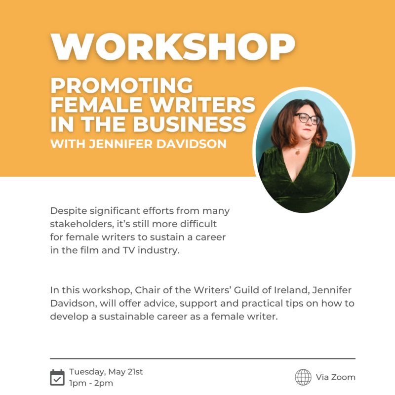 Join @MindingCreative Minds via Zoom for a Workshop with WGI Chair @DavidsonJenn where she will offer advice, support and practical tips on how to develop a sustainable career as a female writer - 21 May @ 1:00 pm - 2:00 pm mindingcreativeminds.ie/events/promoti…… 📷