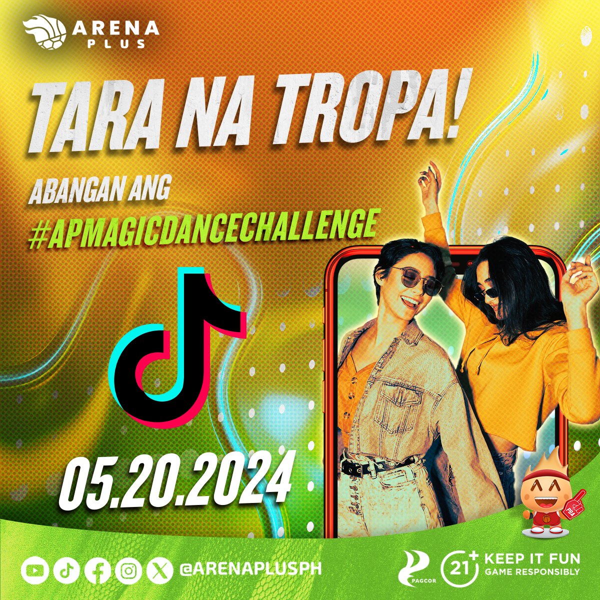 Di lang sahod ang aabangan mo, ka-Astig. 🤩 #APMagicDanceChallenge din!  Anong pwedeng mapanalunan? Abangan. 👀 Marami pang laro ang paparating. Tara na sa Arena! ➡️ fb.com/arenaplusoffic… 📲 #ArenaplusPH #ArenaPlusLive #AstigSaSports #KasamaKaSaPanalo