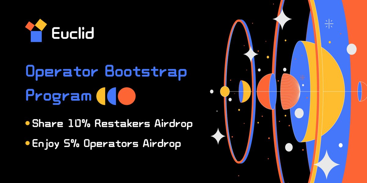 📣 Exciting Announcement: The Operator Bootstrap Program by Euclid is here! Embark on a journey with us to foster a fair delegation environment and seize the opportunity to receive a dual airdrop: ✅ Share in 10% of the $ECL total supply with restake users ✅ Enjoy 5% of the