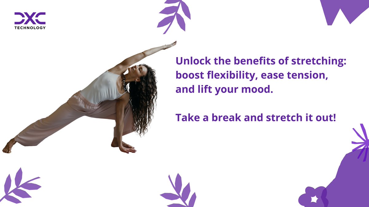 Discover the perks of regular stretching: enhance flexibility, relieve tension, and uplift your mood. Take a break from your desk and stretch it out today! Share your favorite move with us for #WellnessWednesday #StretchBreak.