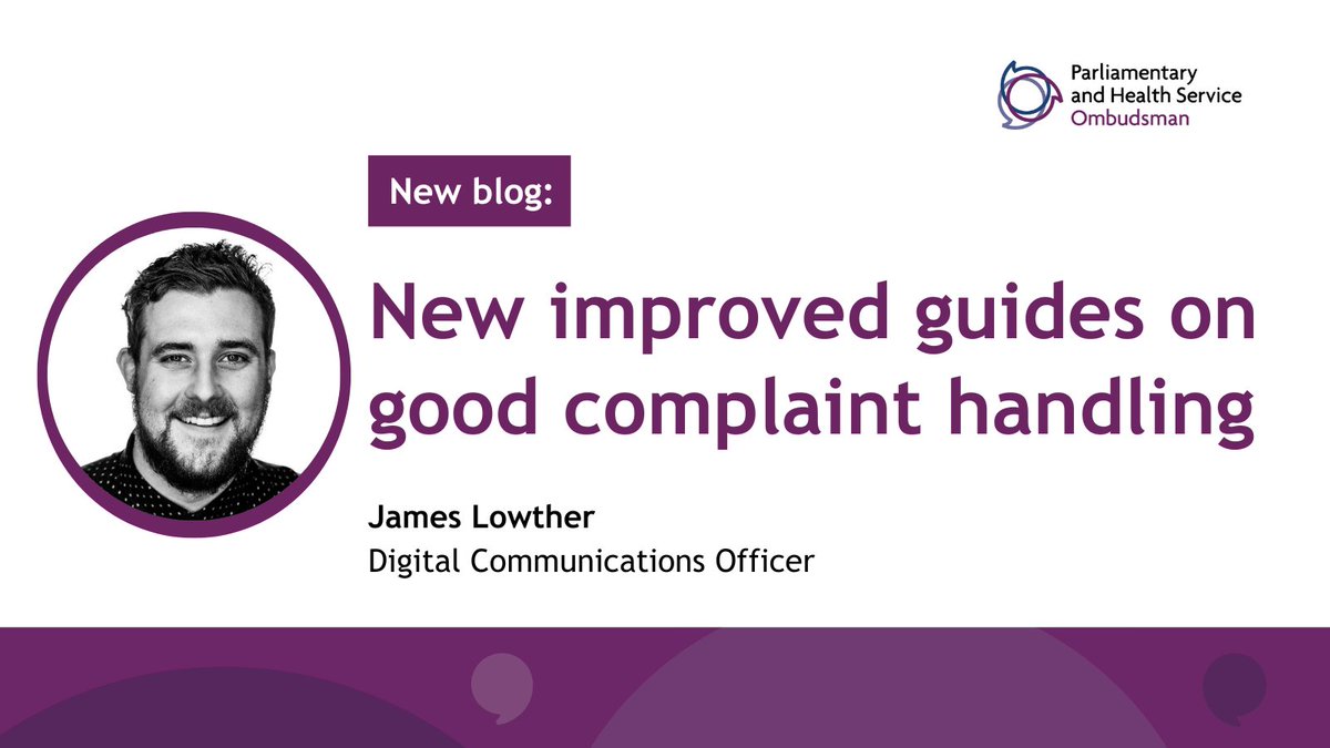 We’ve published new and improved Good complaint handling guides for @NHSEngland and UK central government organisations.

Read our latest blog to find out how these guides can help organisations meet the #ComplaintStandards and #MakeComplaintsCount: orlo.uk/LSqox