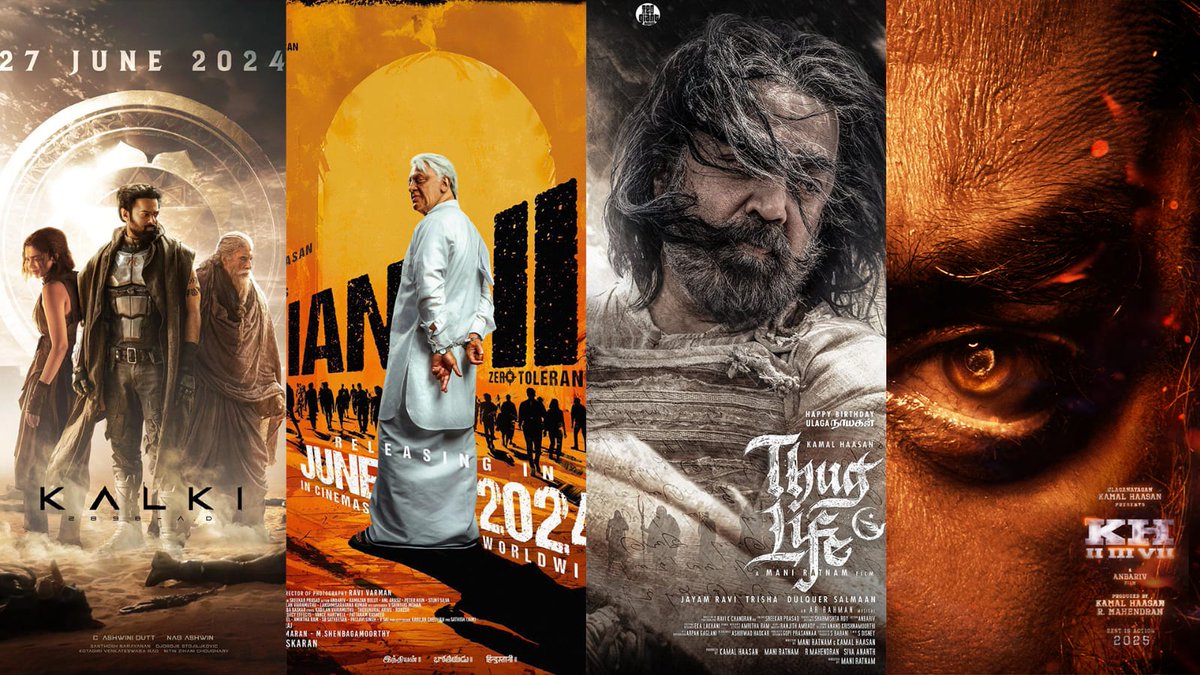 Kamal Hassan's films up front, fans are pumped about his upcoming films, its show time!! Kalki2898 AD Indian 2 Thug life KH237 #KamalHaasan #Kalki2898AD #Indian2 #Thuglife #KamalHaasanForever