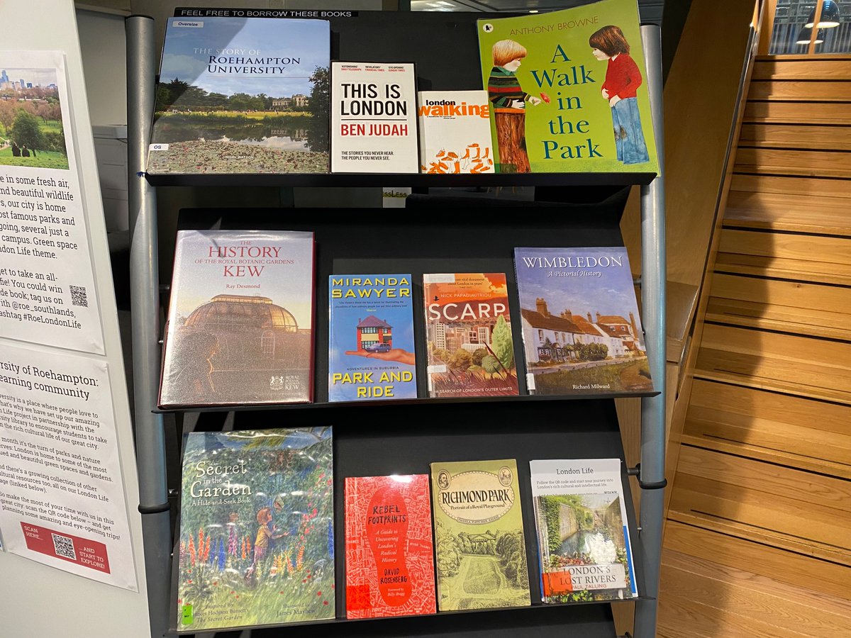 Live your best London Life this weekend! Get some inspiration from @Roe_Southlands library display, this month on parks and green spaces. 🌿 Tag your selfie with #RoeLondonLife for a chance to win a London guide book too!