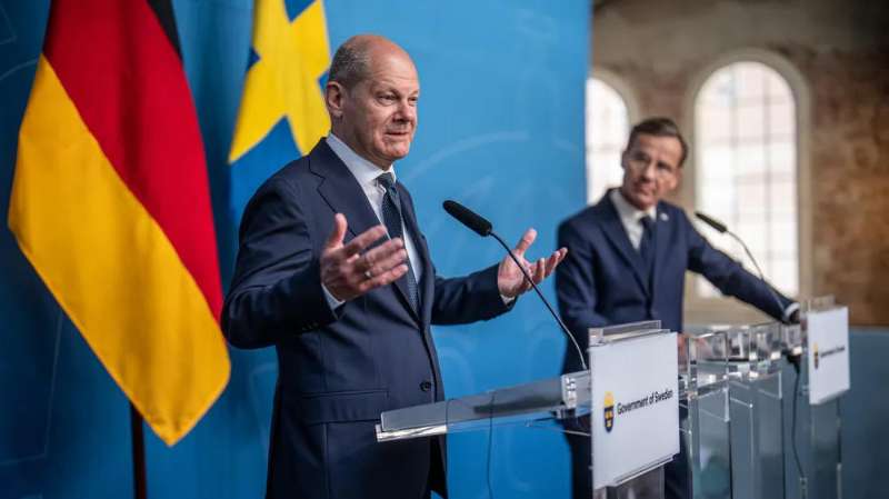 #German Chancellor Olaf Sholz and #Swedish Prime Minister Ulf Kristersson are in agreement that imposing tariffs is a bad idea, which will dismantle #GlobalTrade. Indeed, European manufacturers succeed in Chinese market and benefit from #China-#Europe trade. (photo: DPA)