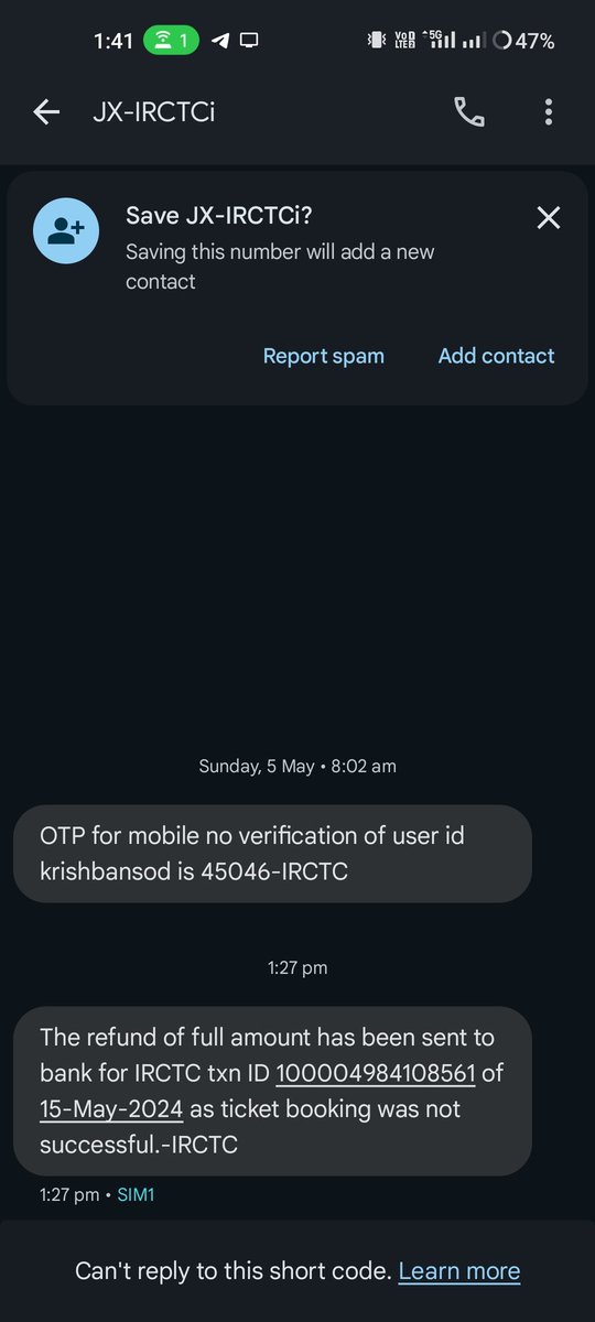 KrishBansod's tweet image. Amount not received yet @IRCTCofficial pay from @GooglePayIndia and @UnionBankTweets I also recieved this SMS of successful refund but amount is not credited in my account
Please help me
Amount 962.7
Txn ID 100004984108561