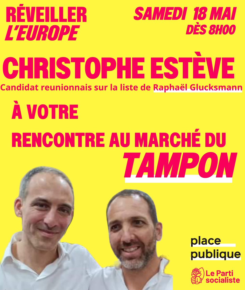 Retrouvons nous ce samedi 18 mai au marché forain du Tampon ! #ReveillerLEurope