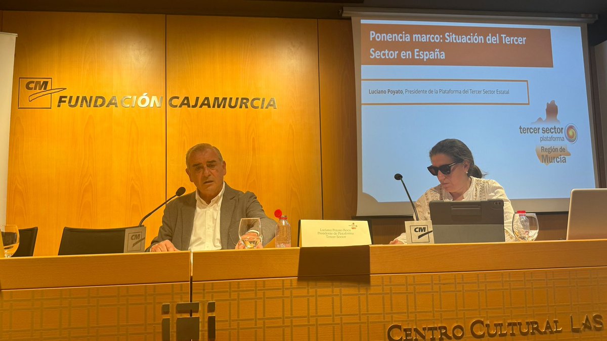 ℹ️ El presidente de la Plataforma del #TercerSector, Luciano Poyato, participa en la jornada «La realidad del Tercer Sector en la Región de Murcia». Durante su intervención, ha ofrecido una panorámica de la situación actual del Tercer Sector en España y de los retos de futuro.